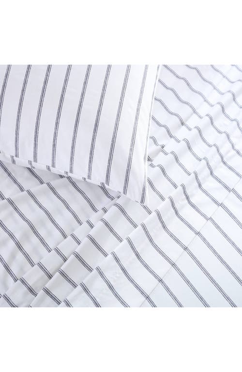 Stone Cottage Trenton Stripe 200 Thread Count Cotton Percale Sheet Set In White
