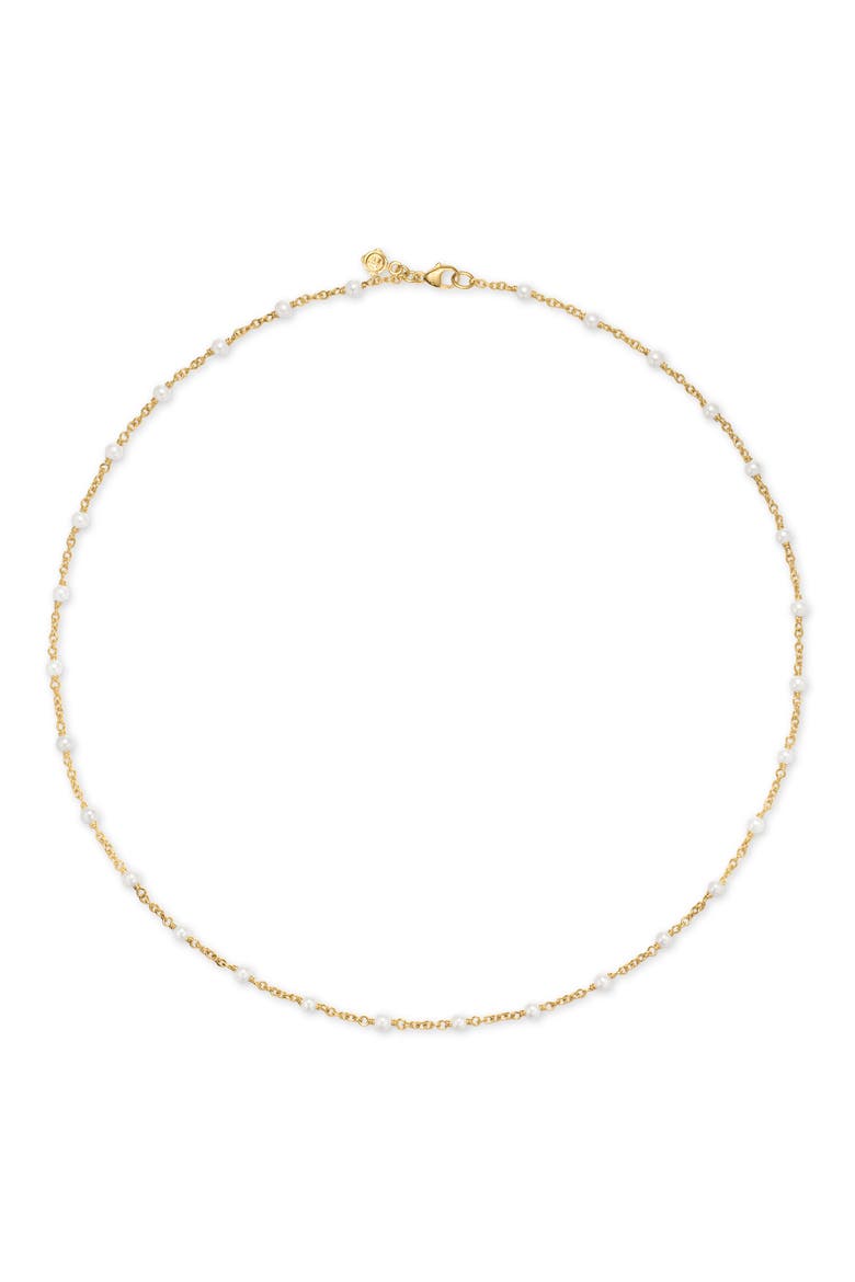 Pearl Classics Freshwater Pearl Station Necklace, Alternate, color, GOLD