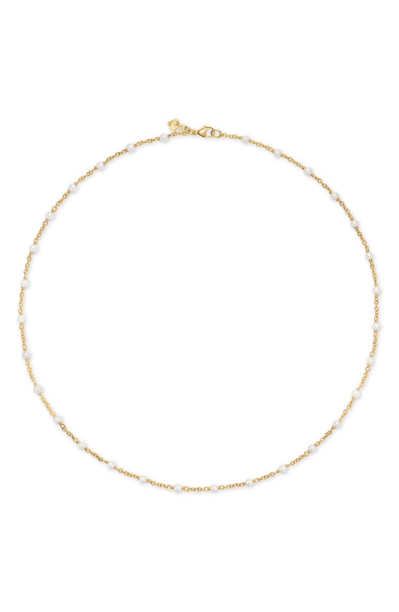 David Yurman Pearl Classics Freshwater Pearl Station Necklace, Alternate, color, Gold