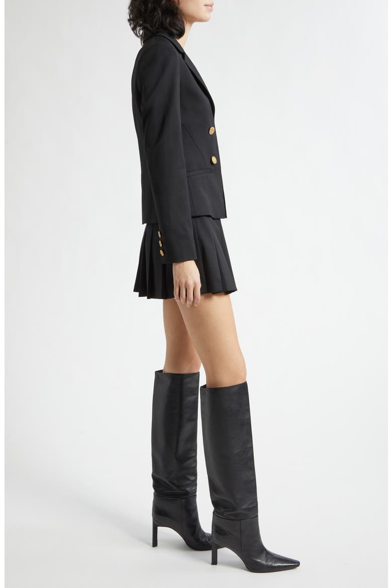 Mya Pleated Blazer Dress, Alternate, color, BLACK