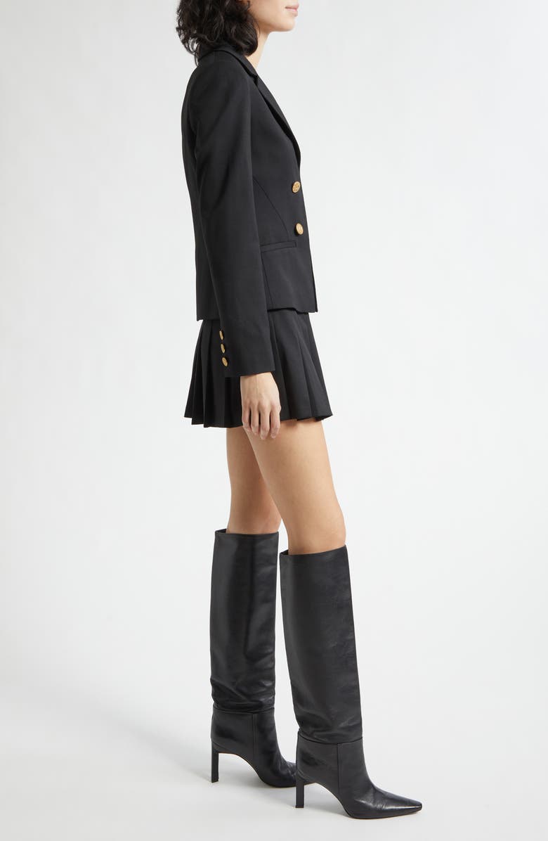 Alice + Olivia Mya Pleated Blazer Dress, Alternate, color, Black