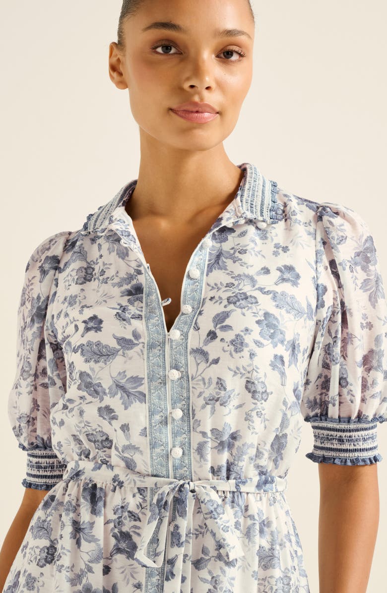 Ever New Rochelle Floral Midi Shirtdress, Alternate, color,