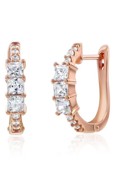 Cubic Zirconia Huggie Hoop Earrings