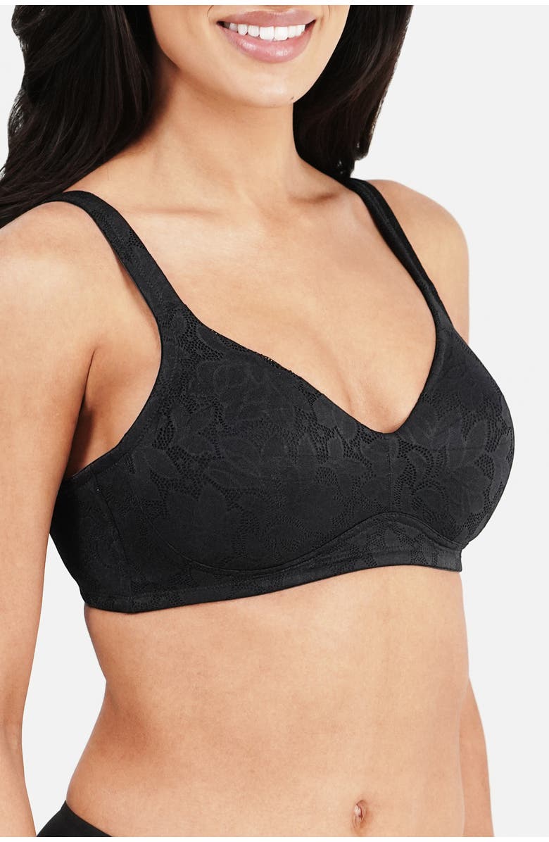 Dominique Intimates Jolie Jacquard Wire Free Minimizer Bra, Alternate, color, Black