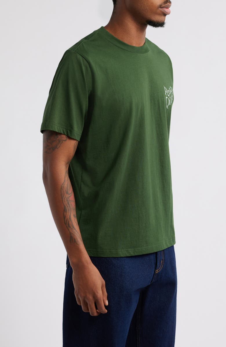 Museum of Peace & Quiet Warped Cotton Logo Graphic T-Shirt, Alternate, color, Forest