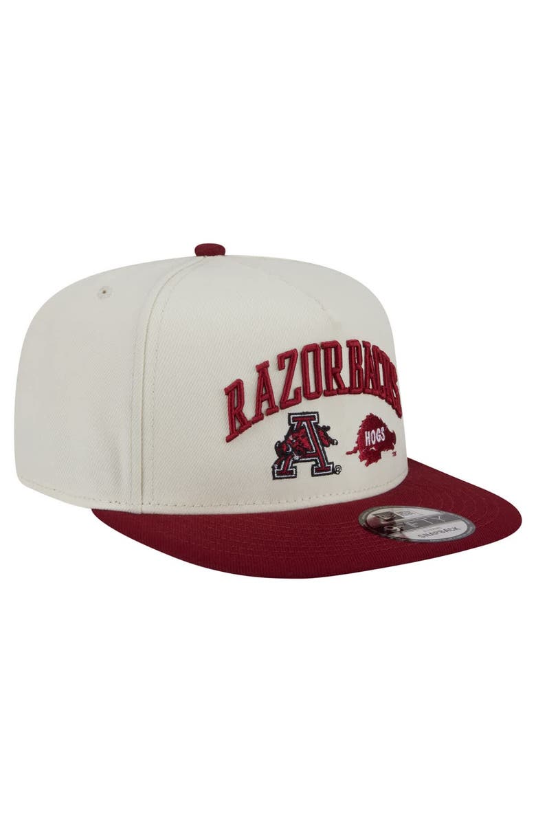 New Era Men's New Era White Arkansas Razorbacks Collegiate 9FIFTY A-Frame Snapback Hat, Alternate, color, 