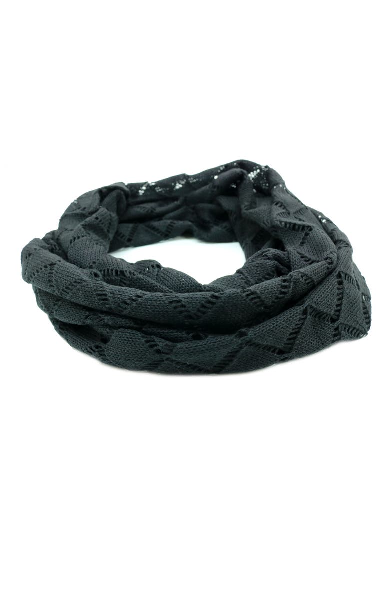 Portolano Cashmere and Silk loop scarf, Alternate, color, Black
