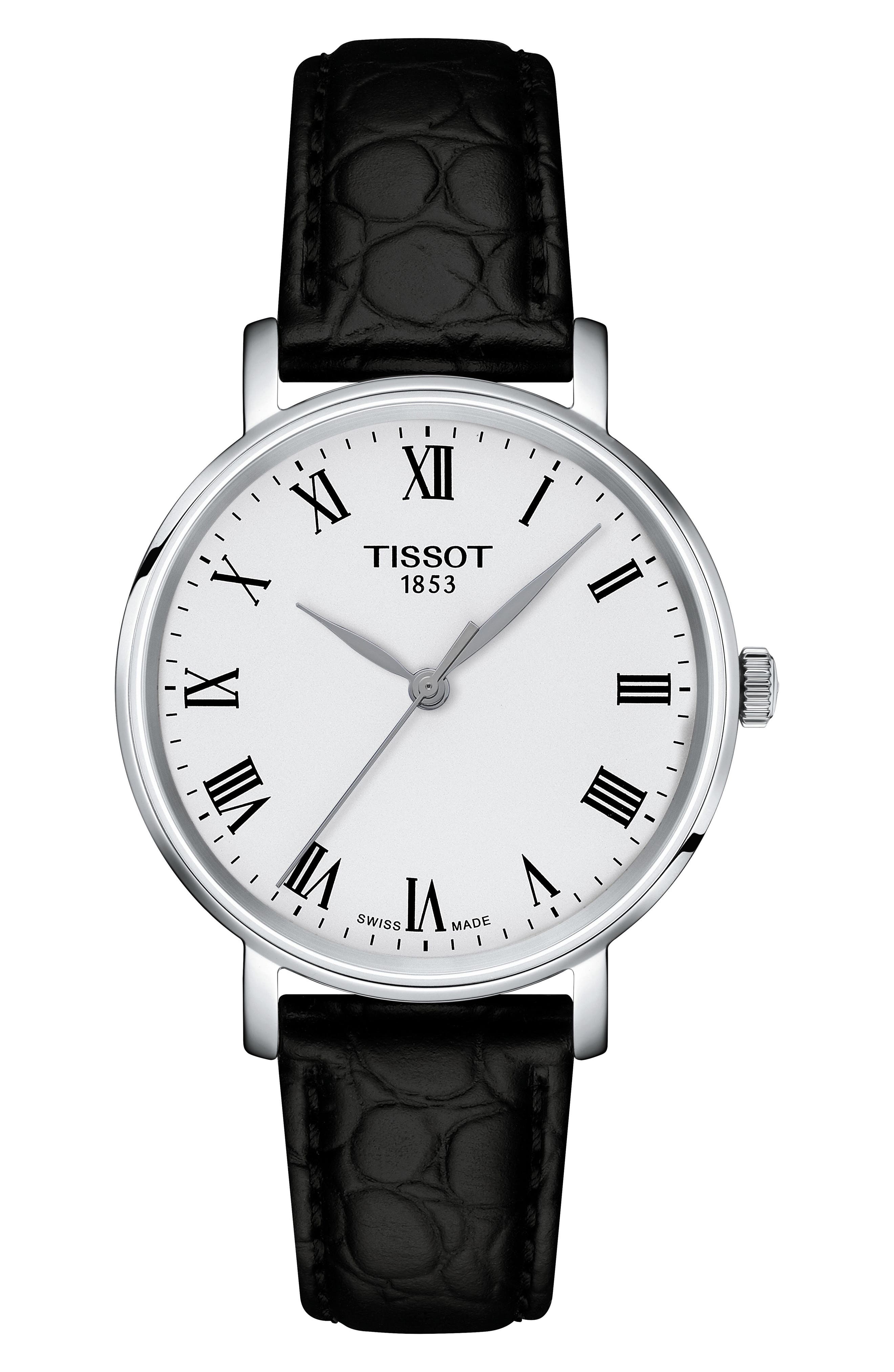 Tissot Everytime Desire Leather Strap Watch, 34mm