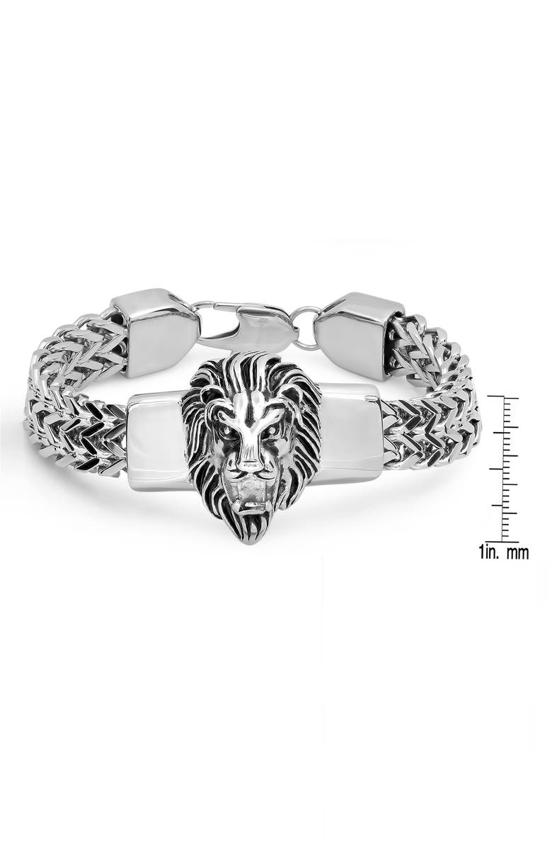 HMY JEWELRY Lion Head Station Bracelet, Alternate, color, Metallic