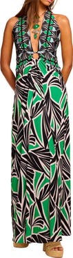 Ramy Brook Rayna Geo Print Halter Dress