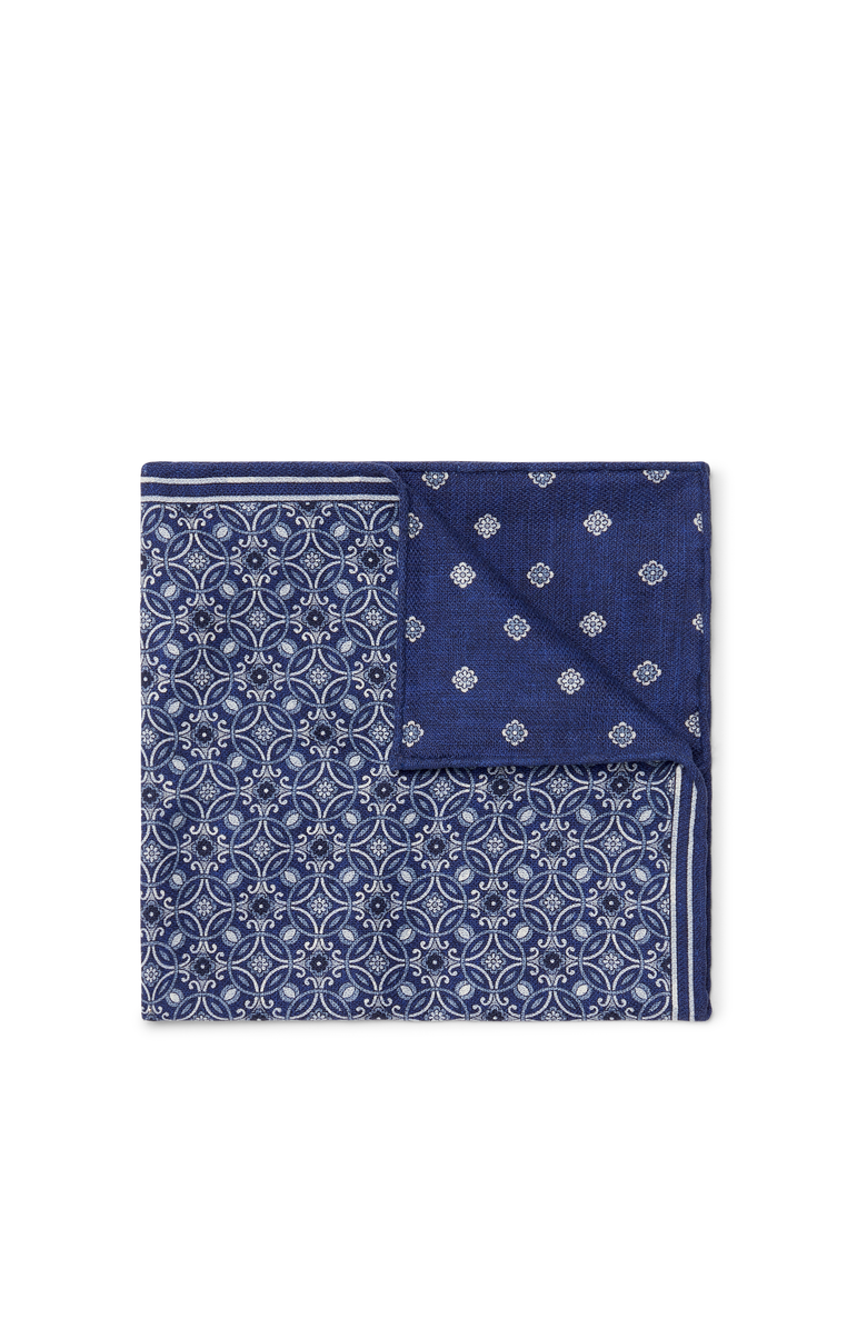 Brunello Cucinelli Double-face pocket square, Main, color, Navy Blue