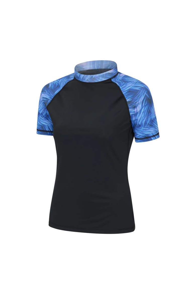 Patterned Rash Guard, Alternate, color, Teal