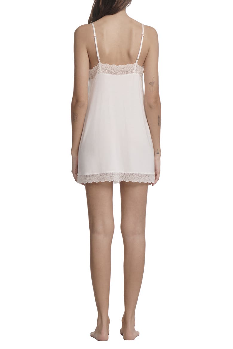 Lara Lace Trim Chemise, Alternate, color, IVORY
