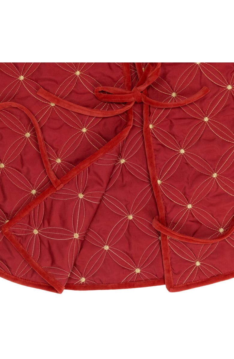 Northlight Round Quilted Tree Skirt - 60" - Red and Gold, Alternate, color,