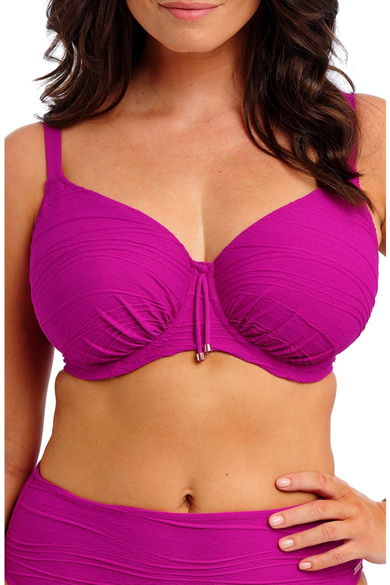 Beach Waves Underwire Bikini Top, Main, color, BRIGHT FUCHSIA