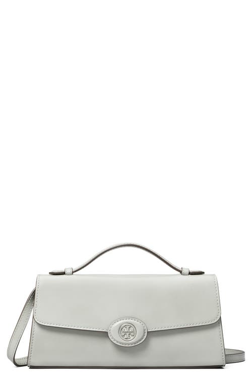 Tory Burch Robinson Spazzolato Leather Convertible Shoulder Bag In Light Granite