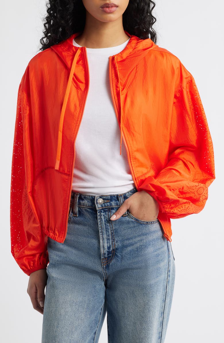 UGG<sup>®</sup> Chiara Hooded Nylon Jacket, Alternate, color, Lobster