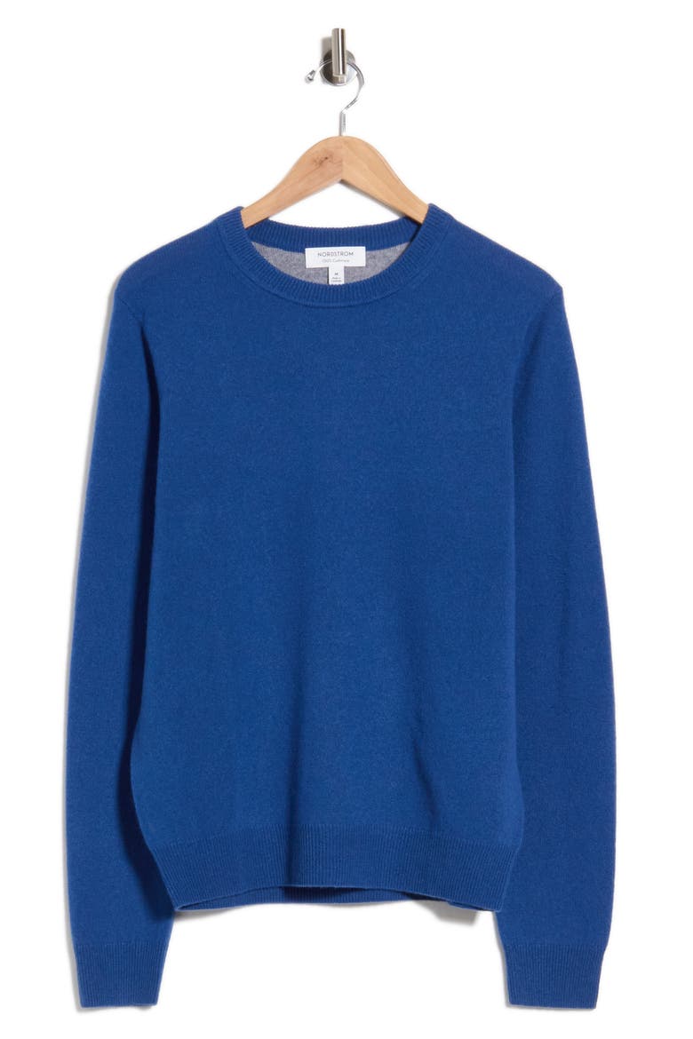 Cashmere Crewneck Sweater, Alternate, color, BLUE NAVAL