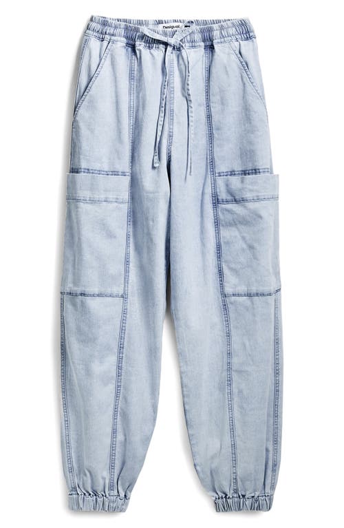 Desigual Chambray Cargo Joggers In Light Blue