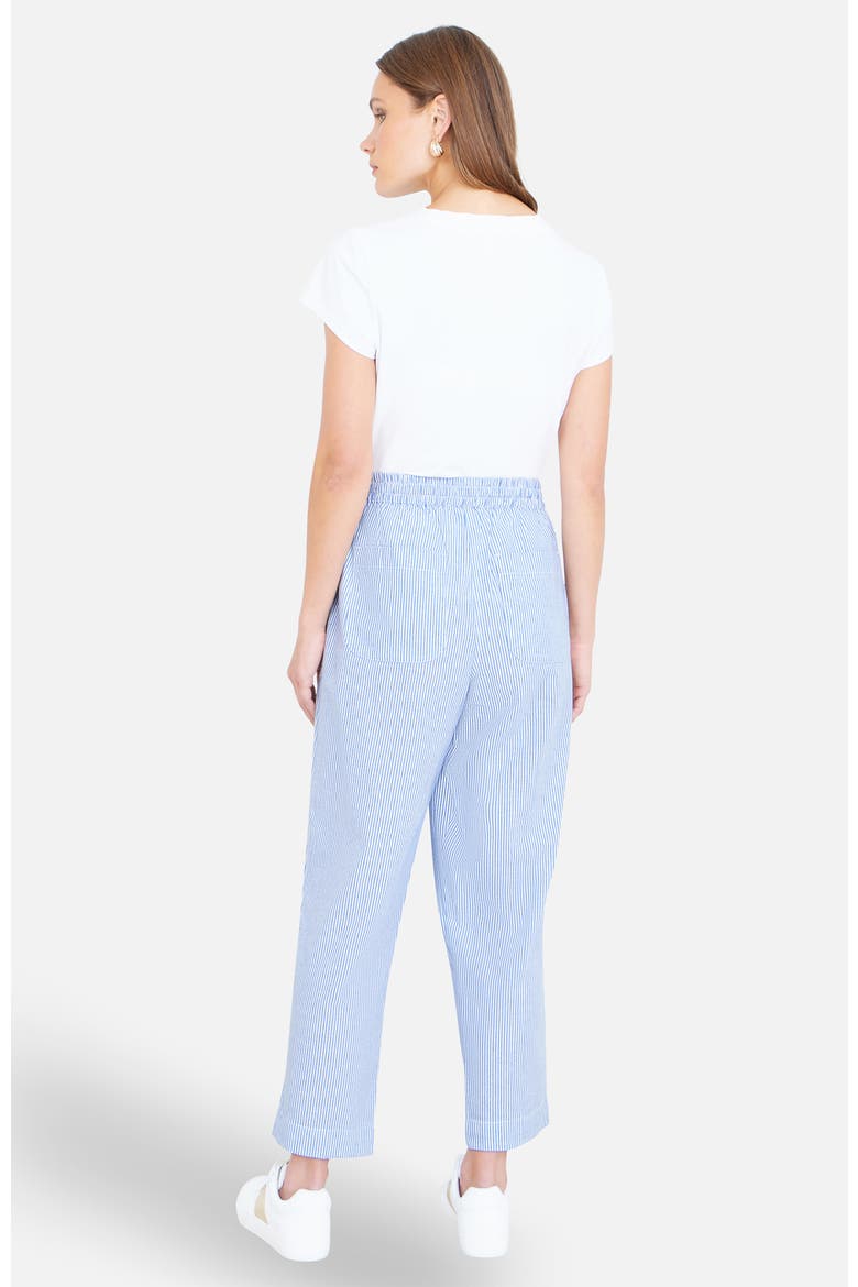 Cotton Stripe Cropped Trousers, Alternate, color, Blue