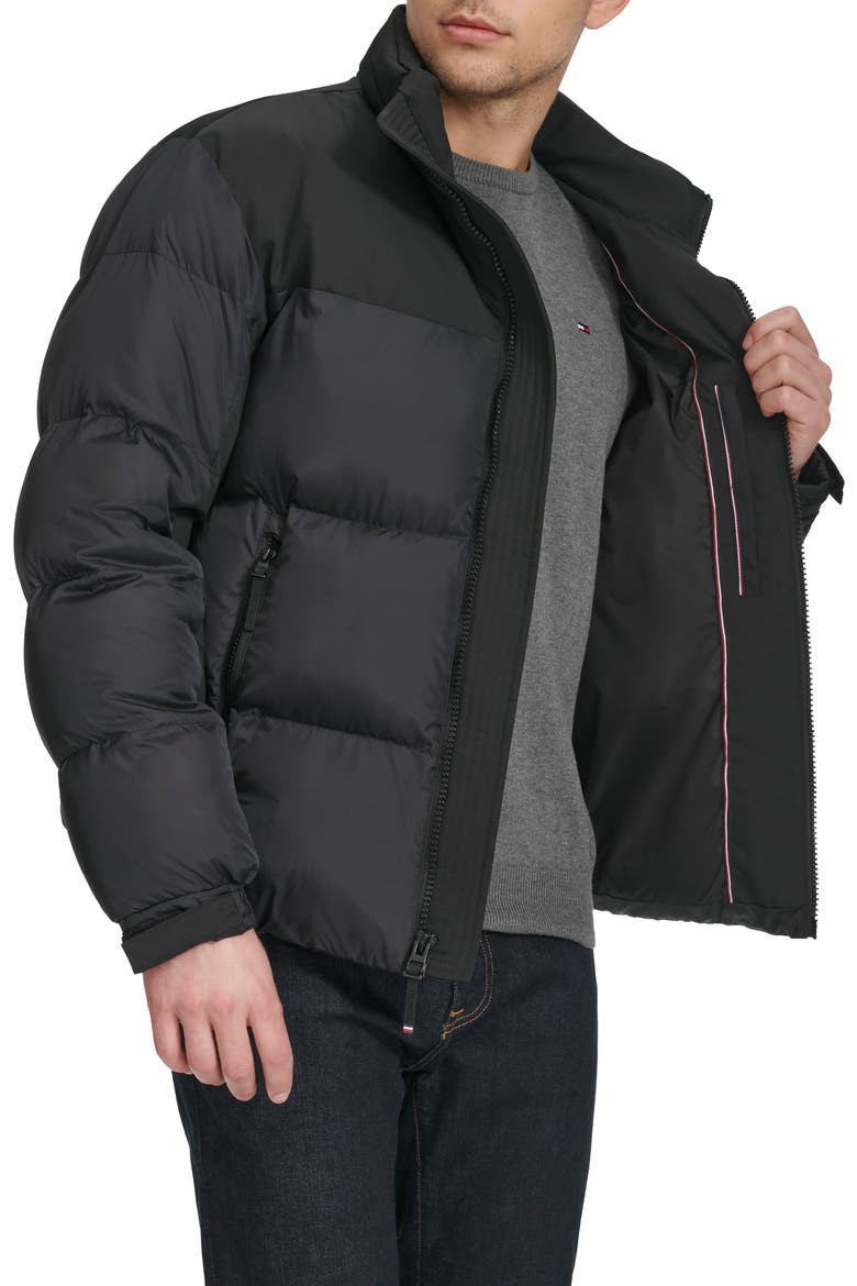 Matte Water Resistant Puffer Jacket, Alternate, color, BLACK