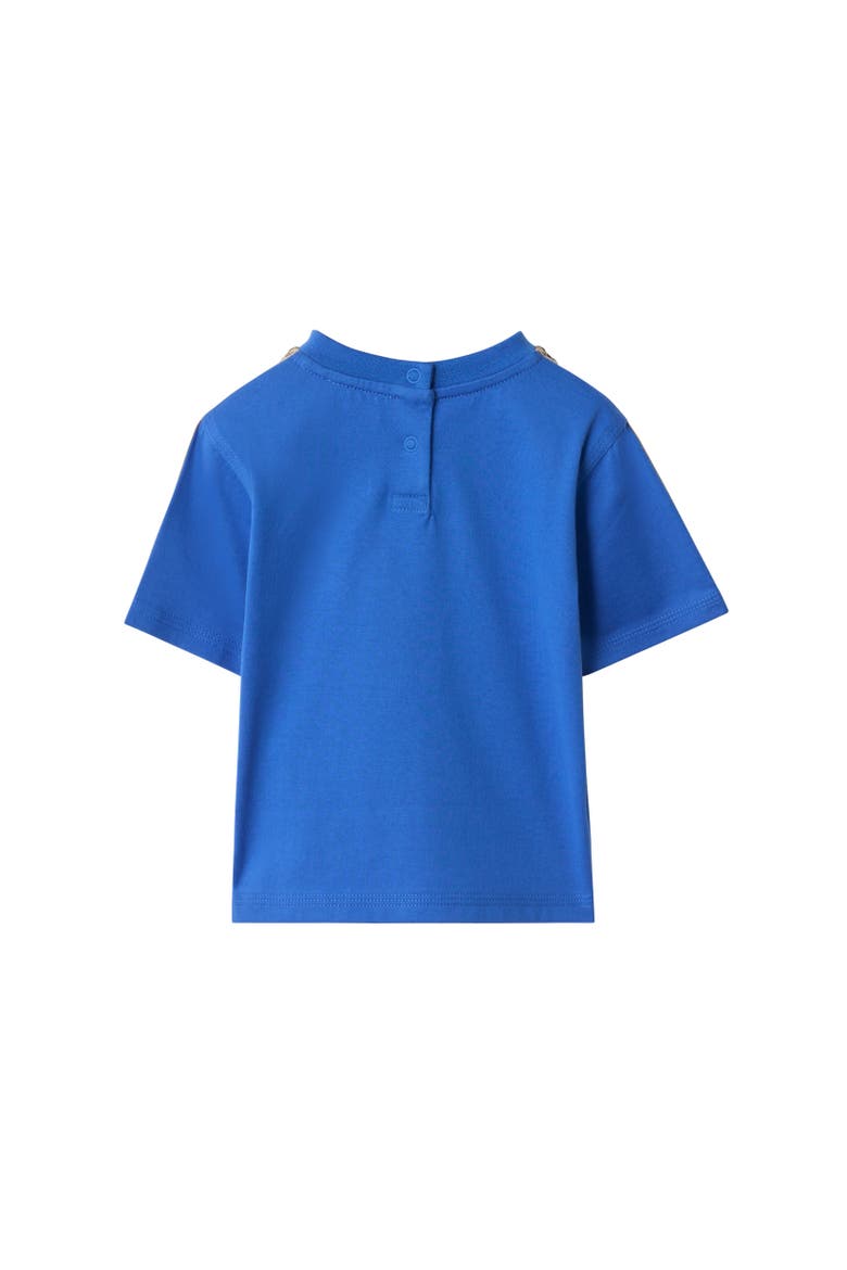Check Trim Cotton T-shirt, Alternate, color, Hyacinth blue