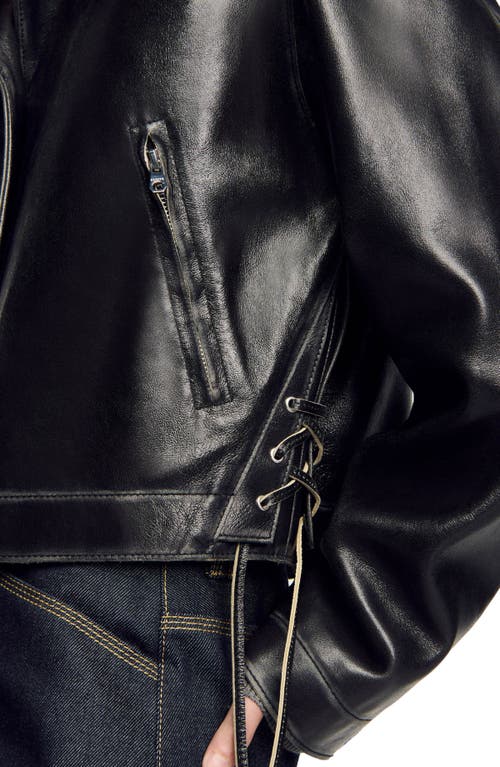 Sandro Jude Leather Jacket In Black