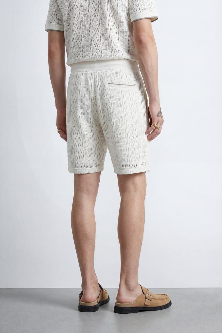 Oscar Tipped Crochet Cotton Shorts, Alternate, color, Cream