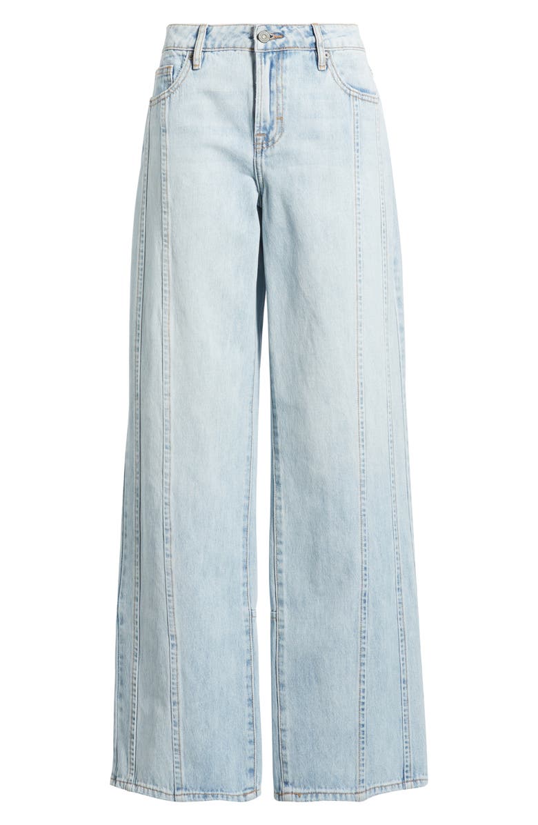 HIDDEN JEANS High Waist Seamed Wide Leg Jeans, Alternate, color, Light Blue Wash
