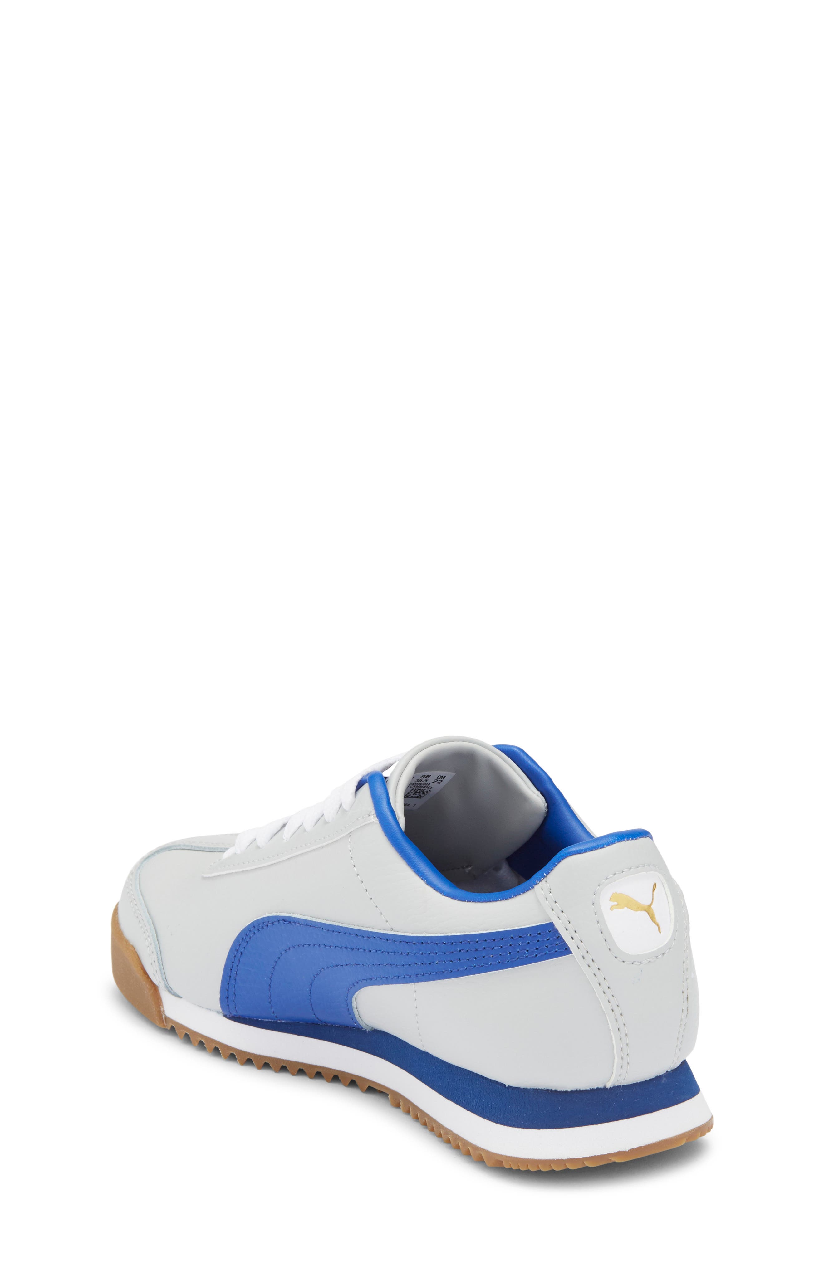 PUMA Kids' Roma 24 Standard Jr Sneaker, Alternate, color, Cool Light Gray/ Vivid Blue