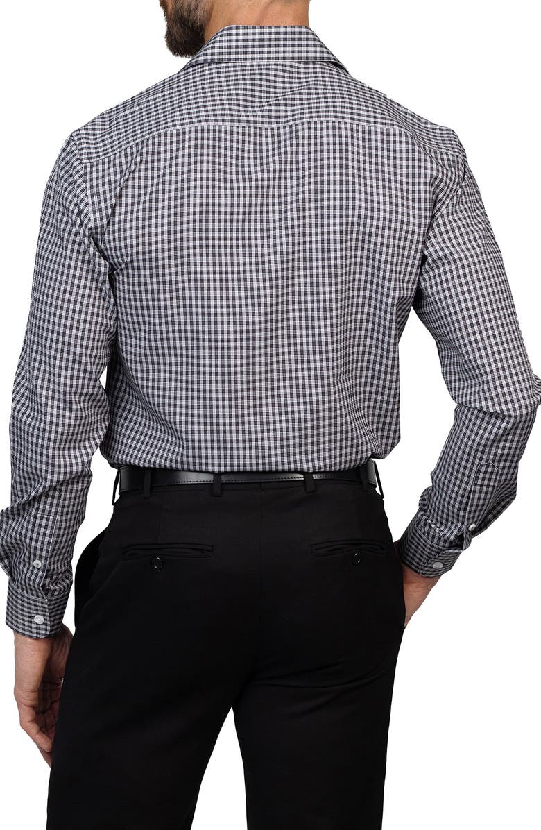 Eddie Bauer Trim Fit Check Dress Shirt, Alternate, color, Off White/ Black