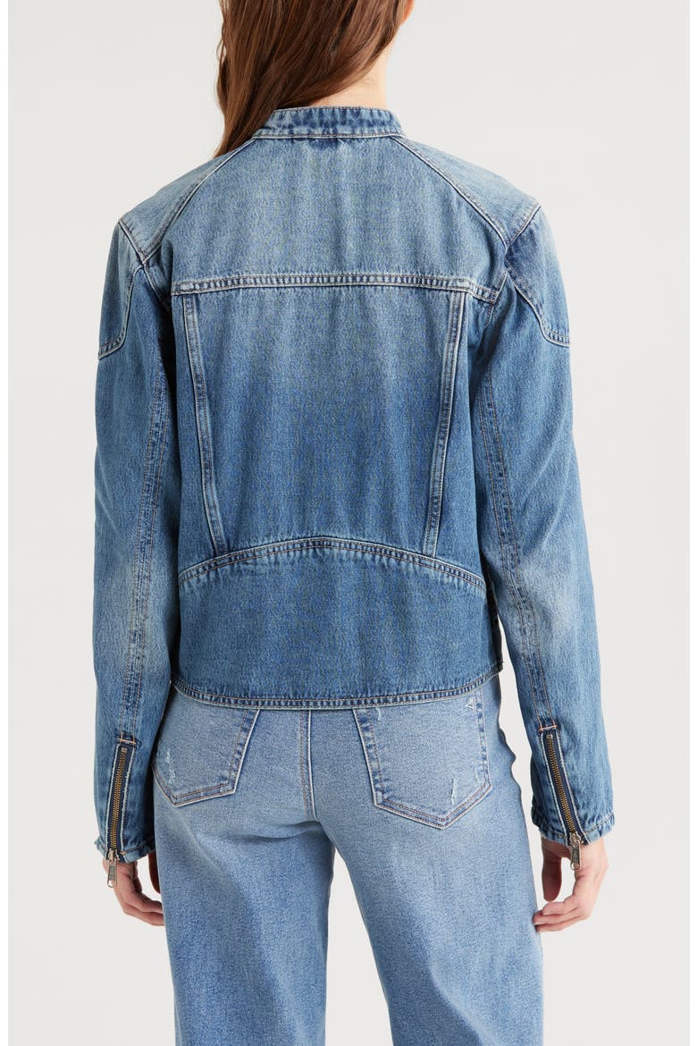 Denim Moto Jacket, Alternate, color, MEDIUM WASH