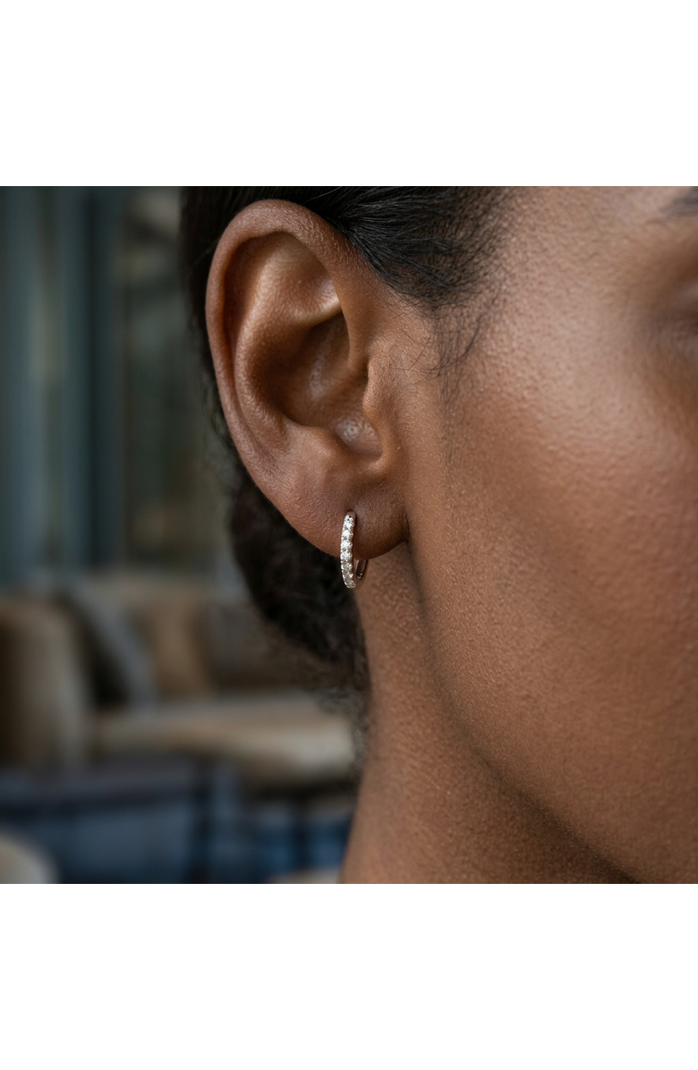 LuvMyJewelry Elina 0.3 Cts 14K Gold Diamond Huggie Hoop Earrings, Alternate, color, 14K White Gold