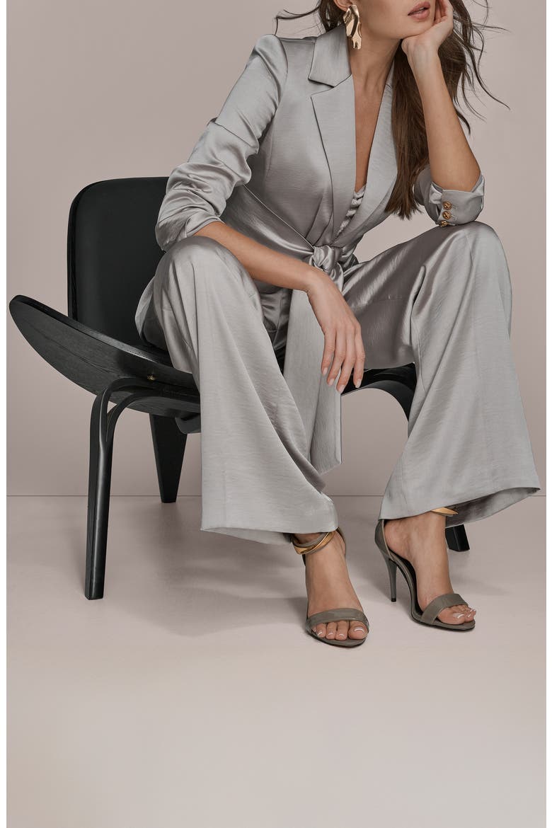 Metallic Tie Front Blazer, Alternate, color, VAPOR