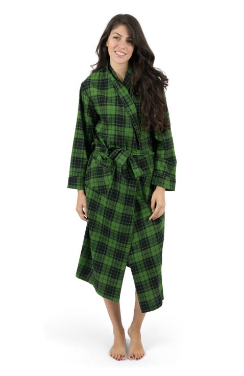 Women's Flannel Robe, 100% Cotton