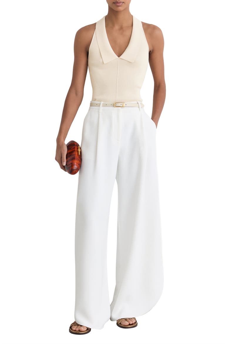Vera Collared Rib Knit Racerback Tank, Alternate, color, IVORY