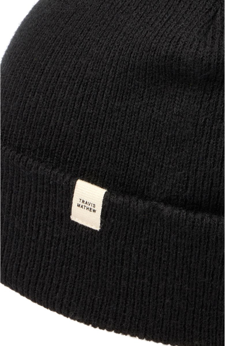 TravisMathew Cloud Ribbed Beanie, Alternate, color, Black
