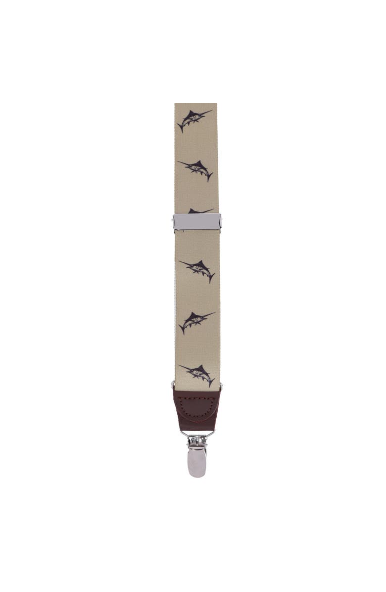 Ascentix Marlin Fish Print Clip End Suspenders, Alternate, color, Tan