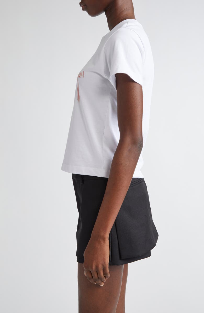 Sandy Liang Ame Bow Graphic Baby Tee, Alternate, color, White