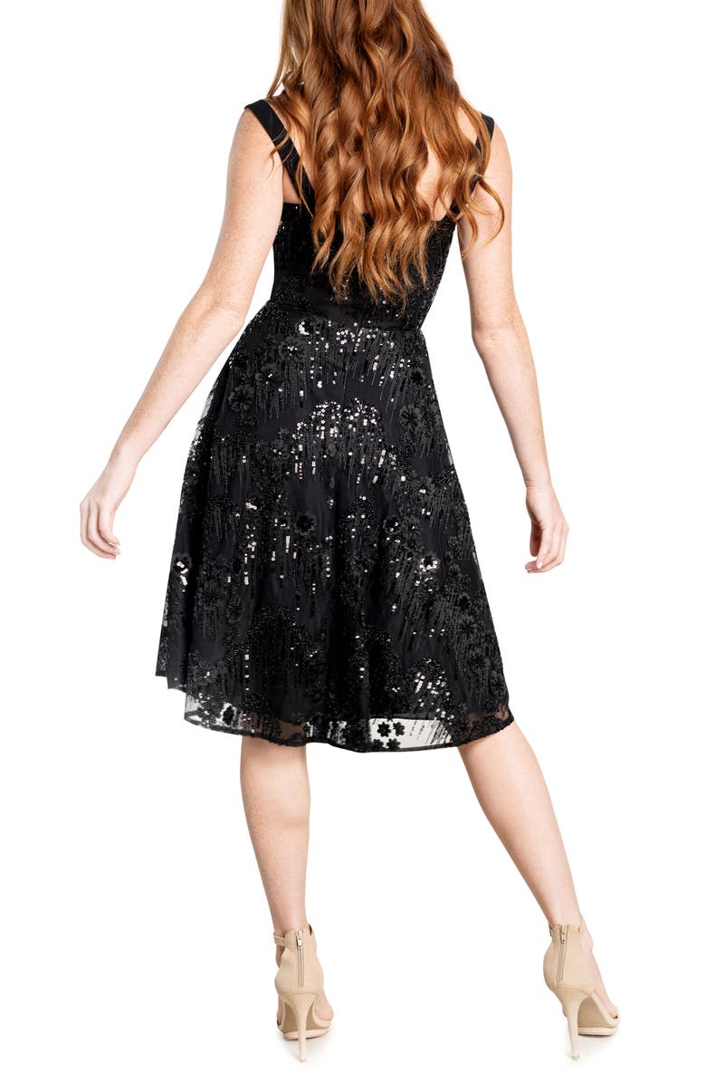Dress the Population Adelina Sequin Fit & Flare Dress, Alternate, color, 
