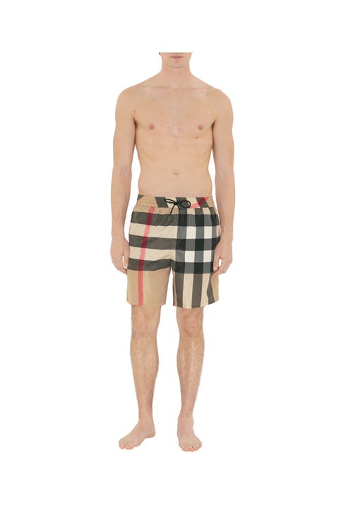 Burberry Beige Check Swim Shorts