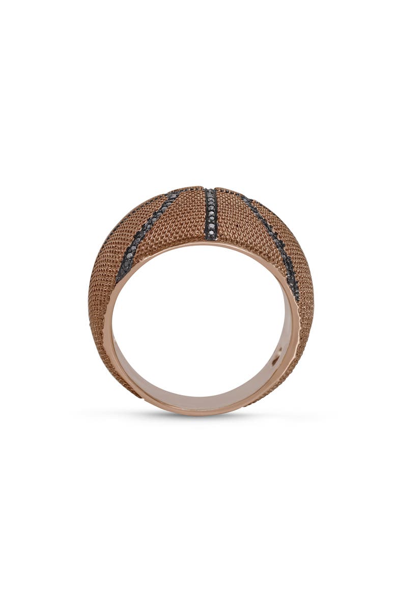 Slam Dunk Basketball Sterling Silver & Black Diamond Men Ring, Alternate, color, Silver