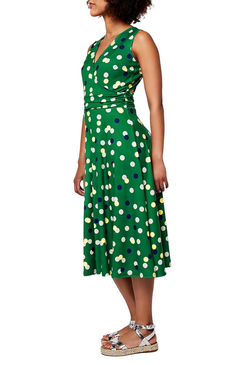 Cindy Print Ruched Waist Midi Dress, Alternate, color, SPRINKLE DOT AMAZON