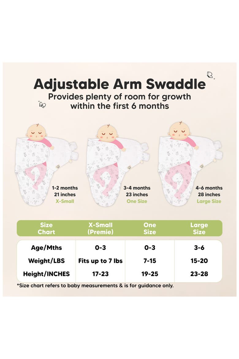 3-Pack Soothe Swaddle Wraps with Knot Hats, Alternate, color, Aspire