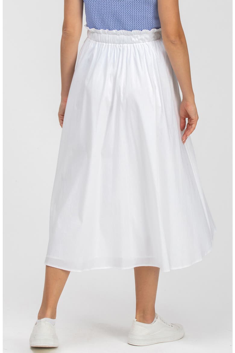 Poplin Maternity Midi Skirt, Alternate, color, WHITE