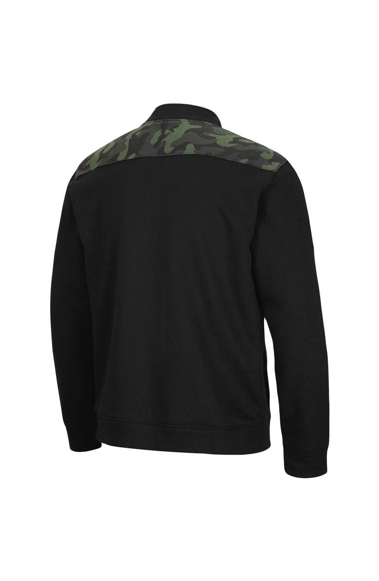 COLOSSEUM Men's Colosseum Black Air Force Falcons OHT Military Appreciation Commo Fleece Quarter-Zip Jacket, Alternate, color, 