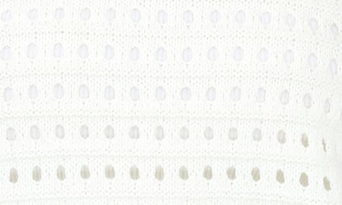 Shop Rain And Rose Open Stitch Sweater Polo In White
