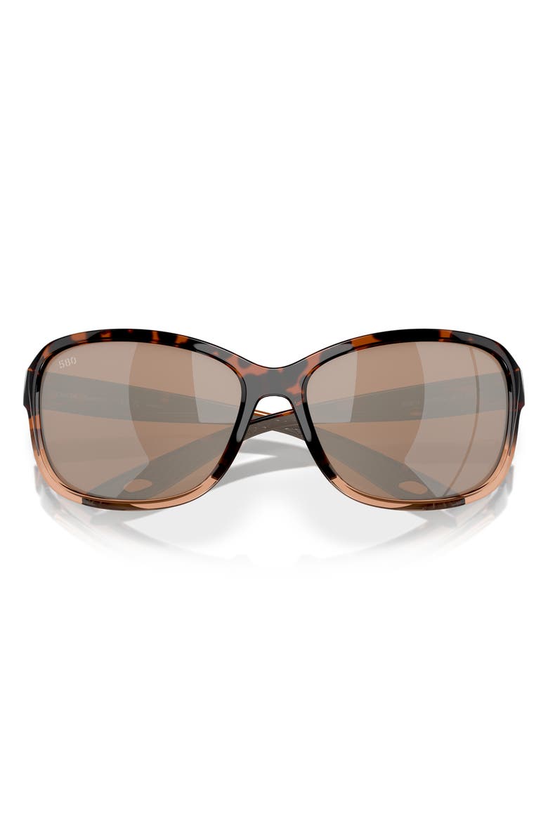Costa Del Mar Seadrift 58mm Polarized Square Sunglasses, Alternate, color, Copper Silver Mirror