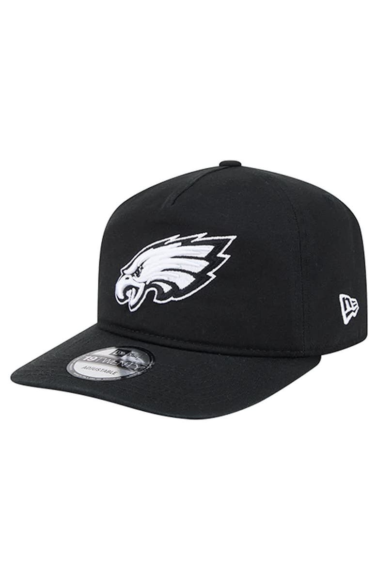 New Era Men's New Era  Black/White Philadelphia Eagles 19TWENTY Adjustable Hat, Main, color, 