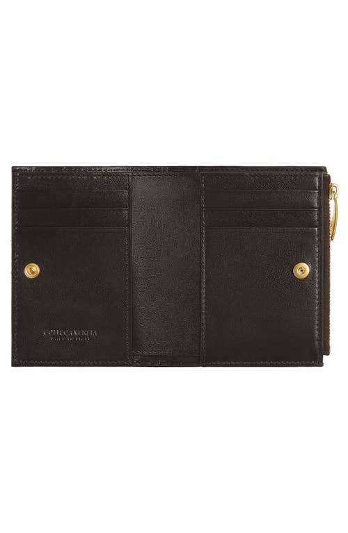 Bottega Veneta Intrecciato Small Bi-fold Wallet In Brown